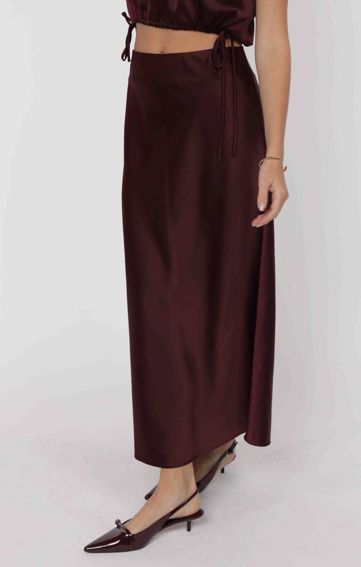 Deep Trance Satin Skirt - Wine