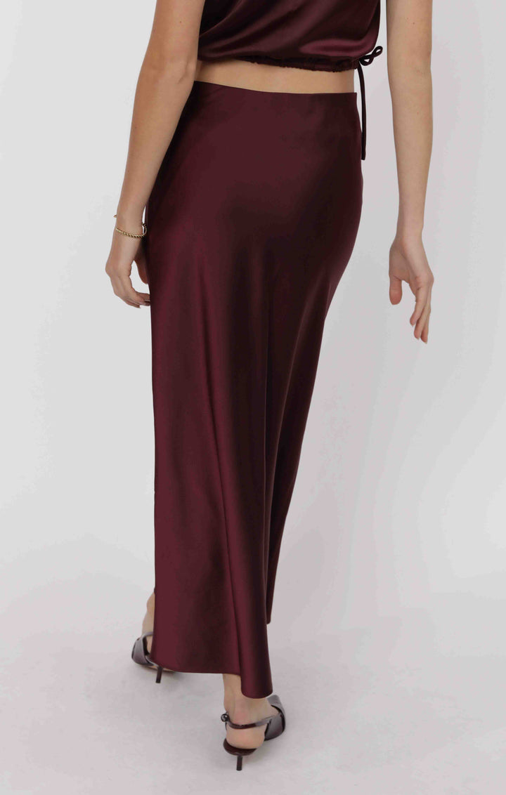 Deep Trance Satin Skirt - Wine