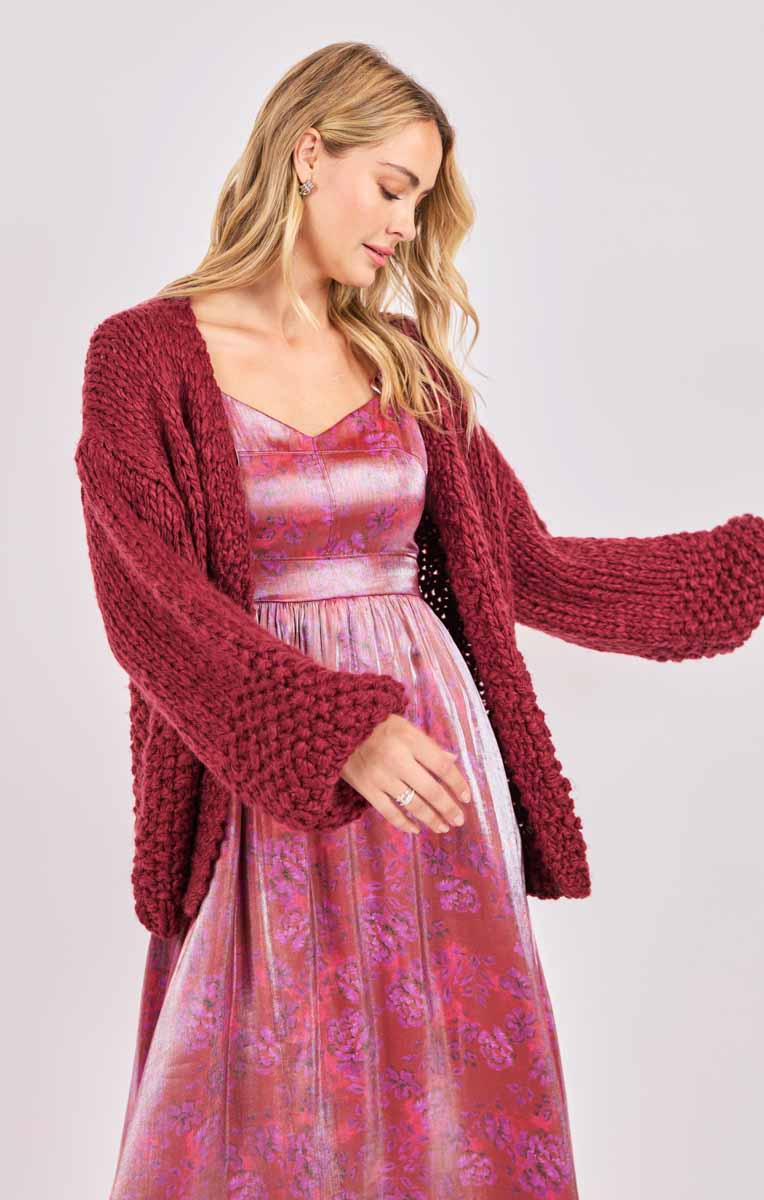 Bordeaux Chunky Cardigan
