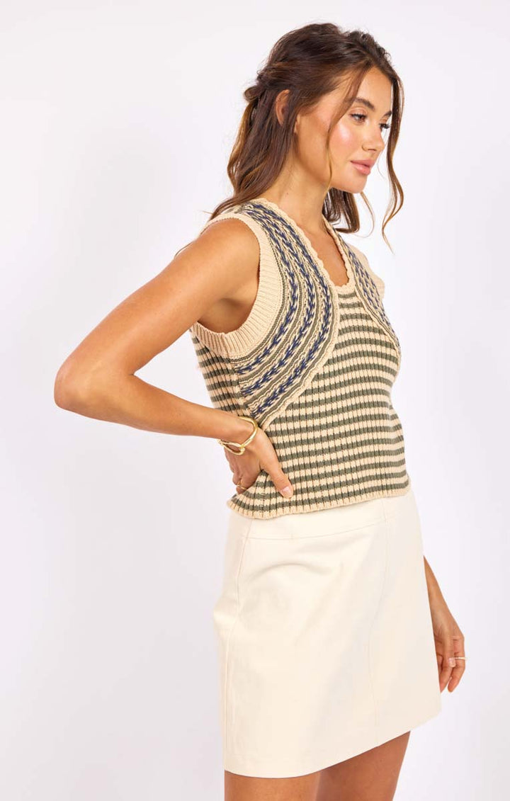 Mona Striped Sweater Tank