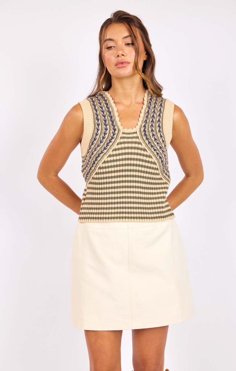 Mona Striped Sweater Tank