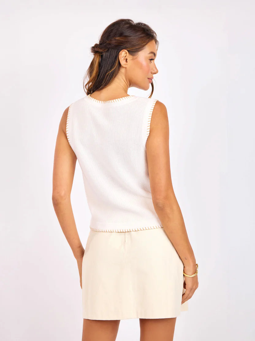 Tortoise Embroidered Sweater Tank