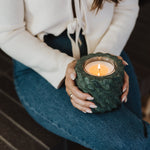 Emerald Green Marble Refillable Candle