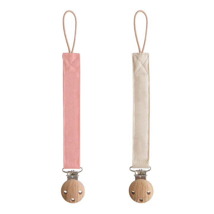 Linen Pacifier Clip 2 pack
