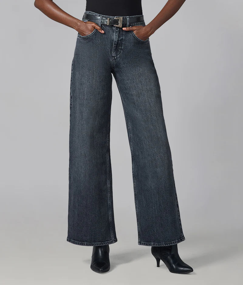Colette High Rise Wide Leg Jeans - Grit Grey