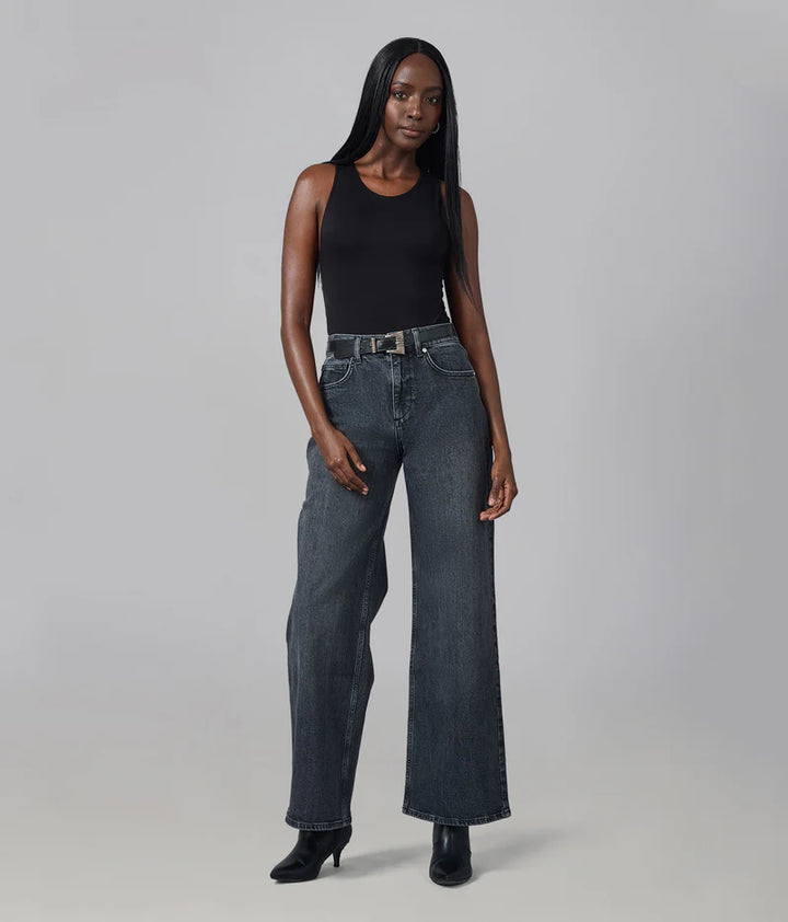 Colette High Rise Wide Leg Jeans - Grit Grey