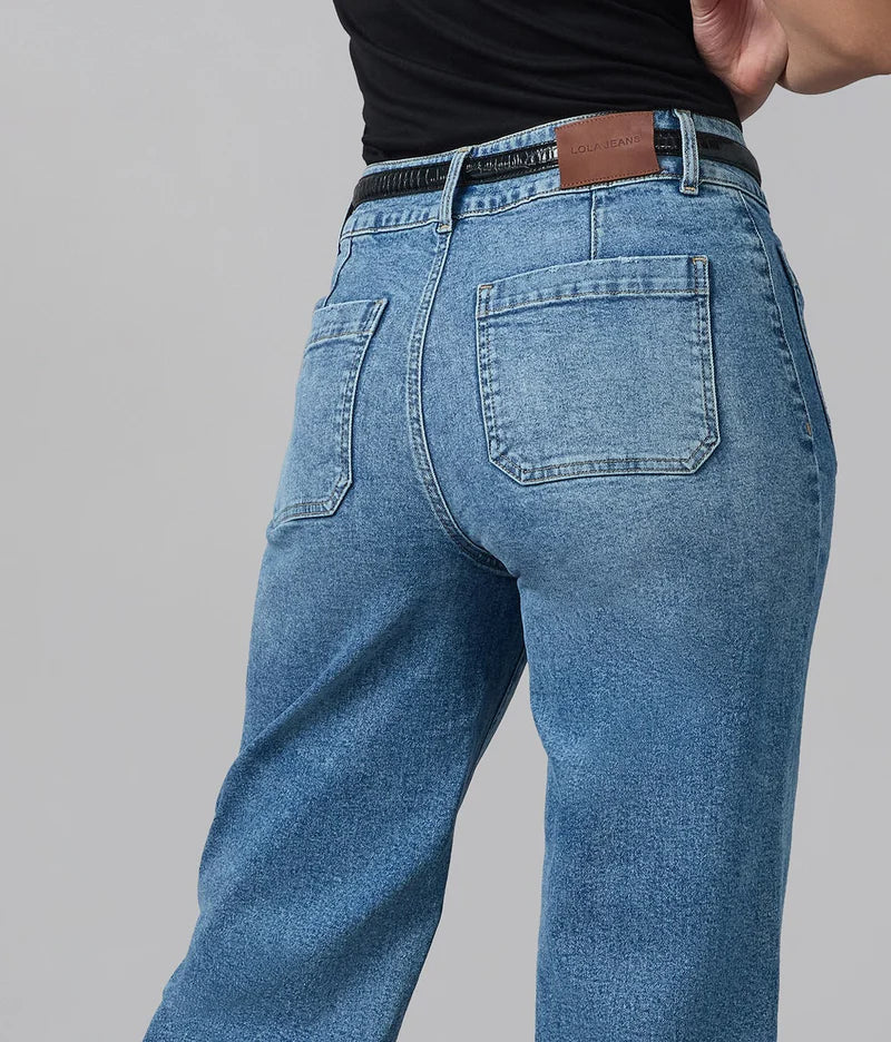 Colette High Rise Wide Leg Jeans - Morning Day Light