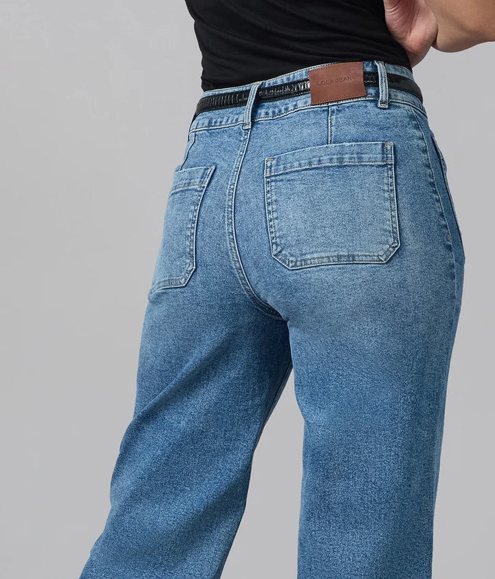 Colette High Rise Wide Leg Jeans - Morning Day Light