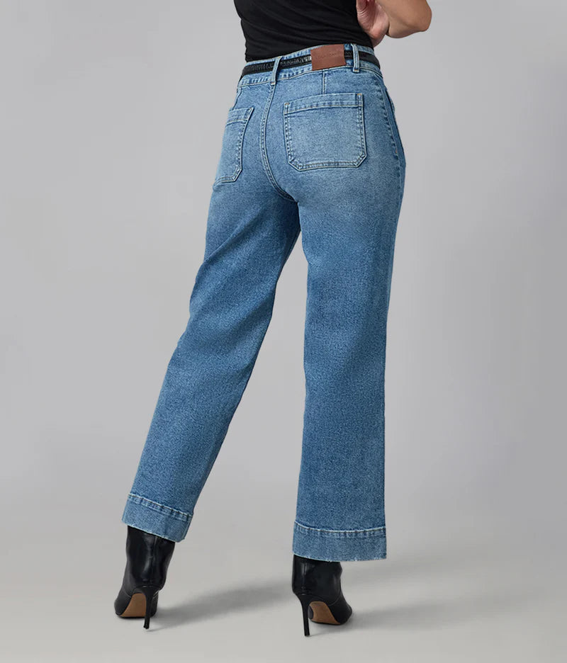 Colette High Rise Wide Leg Jeans - Morning Day Light