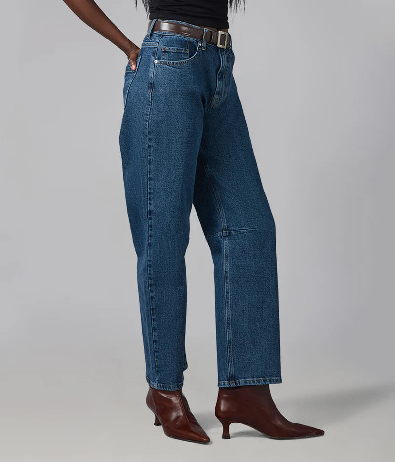 Dylan High Rise Barrel Jeans - Stone Blue