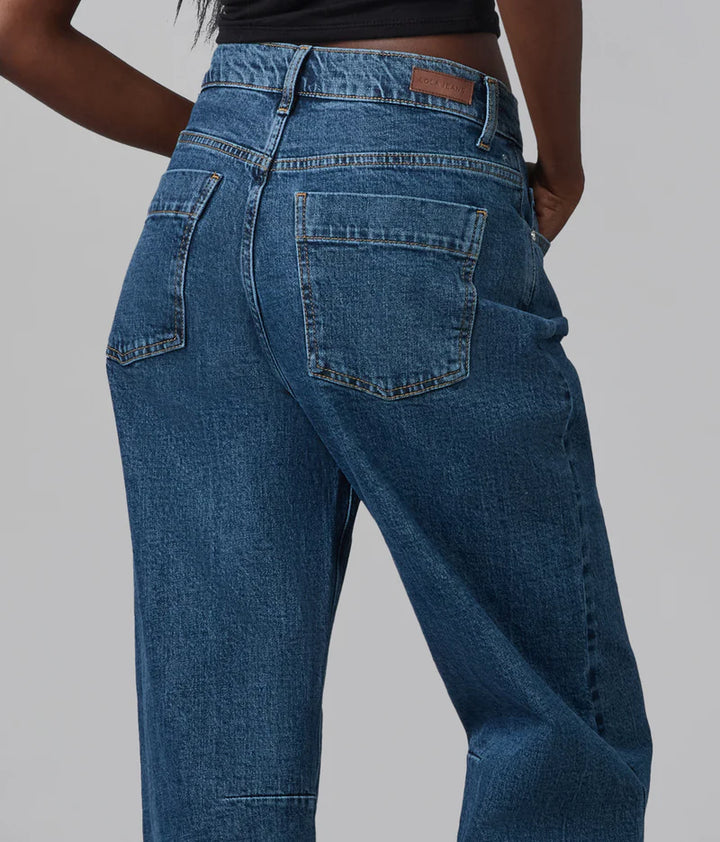 Dylan High Rise Barrel Jeans - Stone Blue