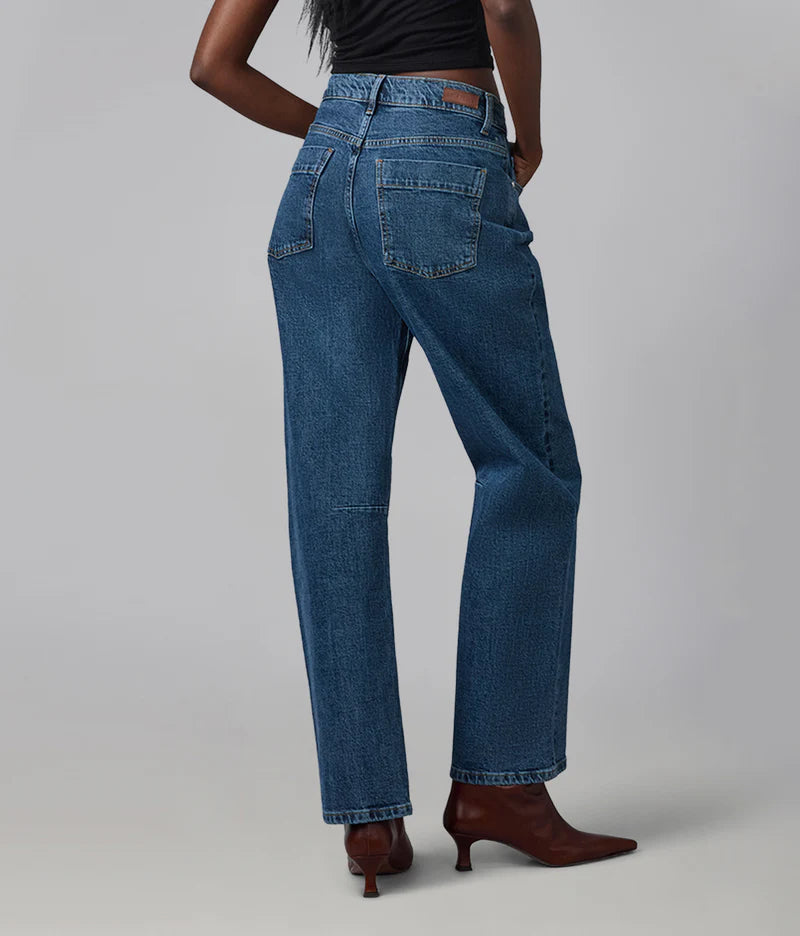 Dylan High Rise Barrel Jeans - Stone Blue