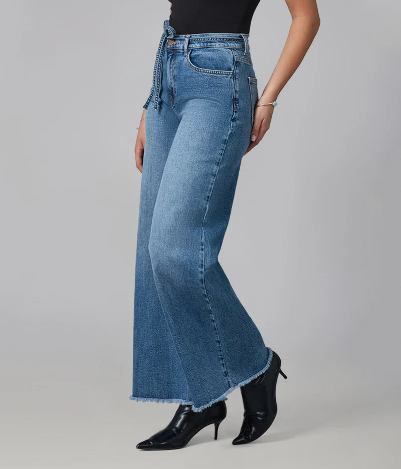 Milan Ultra High Rise Wide Leg Jeans - Divine Blue