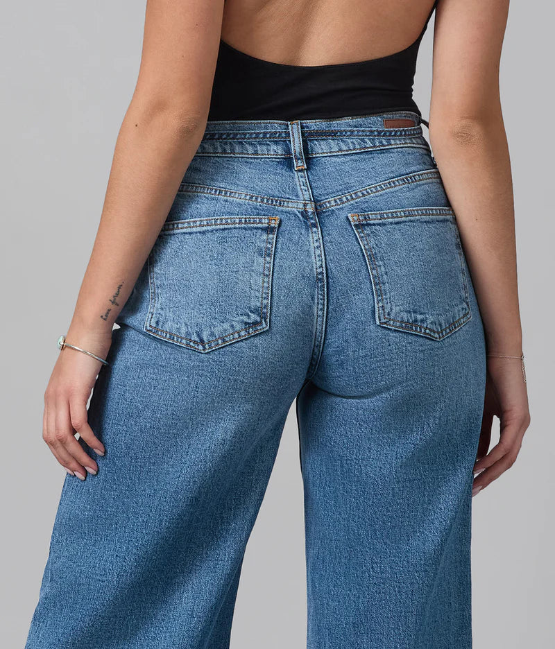 Milan Ultra High Rise Wide Leg Jeans - Divine Blue