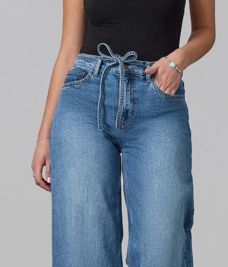 Milan Ultra High Rise Wide Leg Jeans - Divine Blue