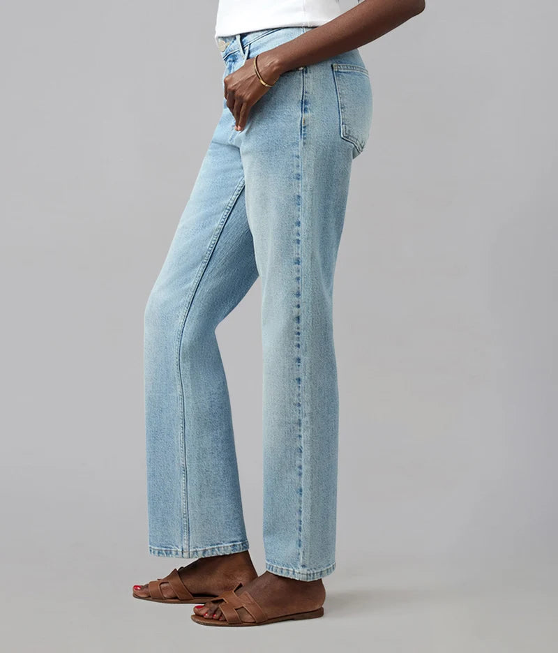 Denver High-Rise Straight Jeans- Whimsy Blue