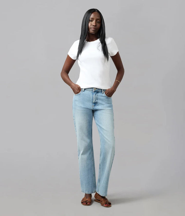 Denver High-Rise Straight Jeans- Whimsy Blue