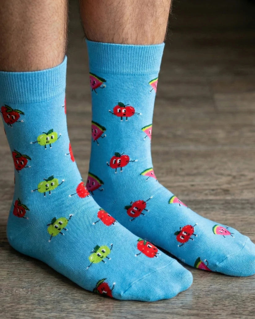 Men's Happy Food This Did Good Mismatched Socks