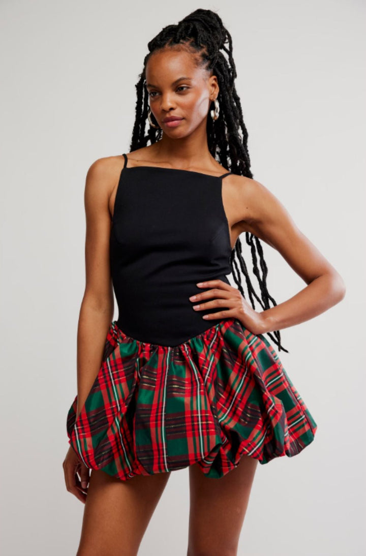 Tinsel Kiss Plaid Mini Dress