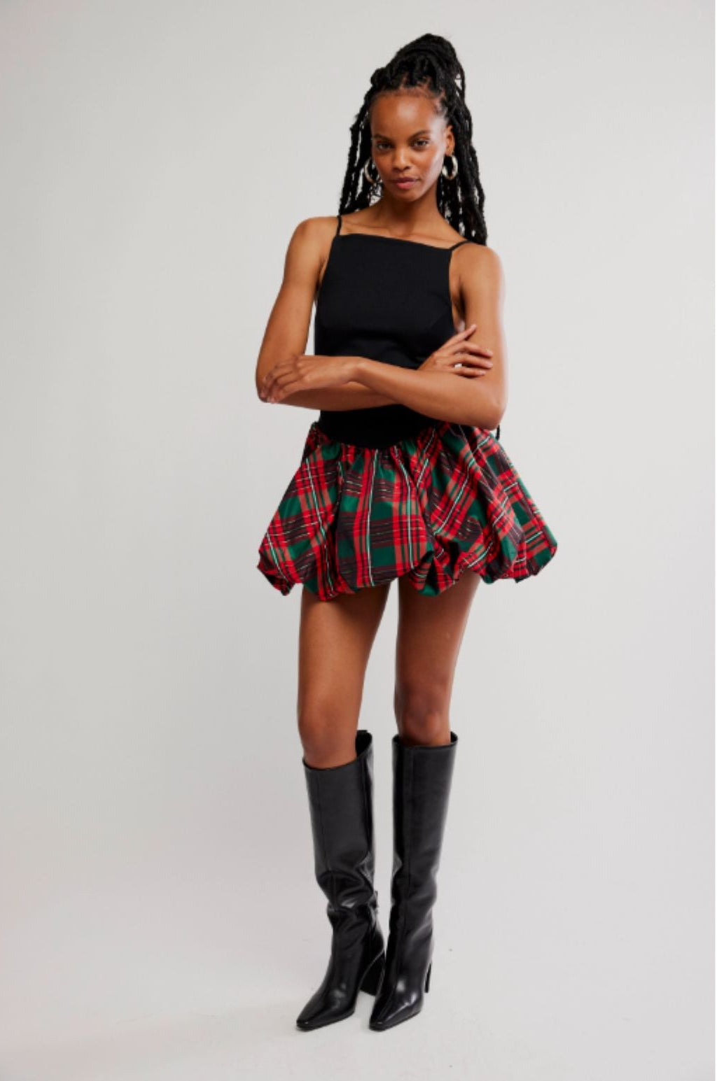 Tinsel Kiss Plaid Mini Dress