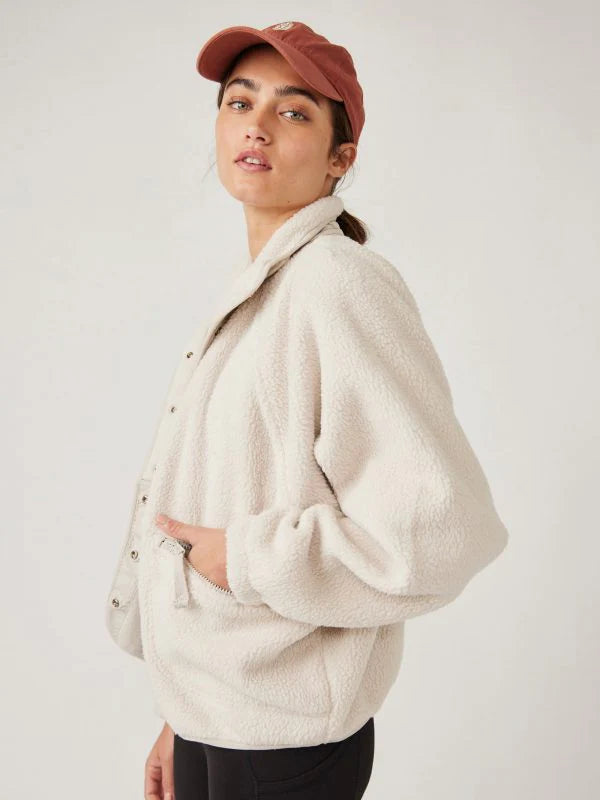 Hit The Slopes Fleece Jacket - Muted Beige