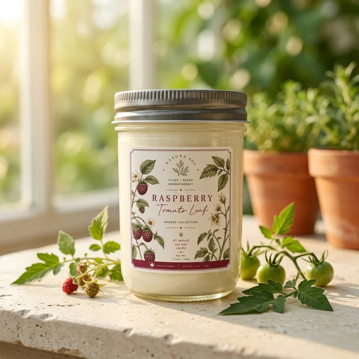 Raspberry Tomato Leaf Candle