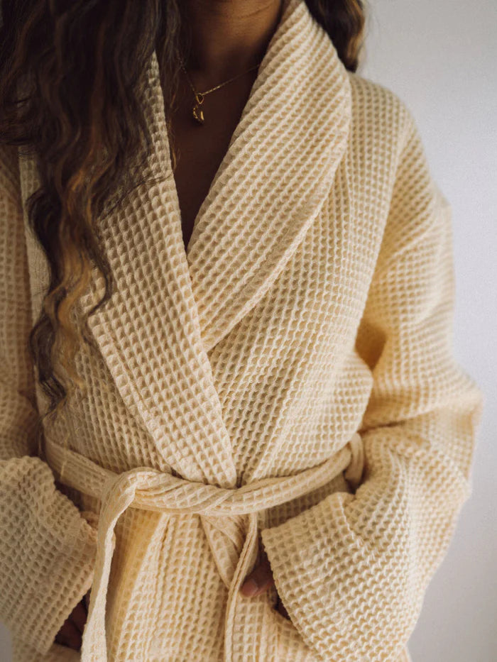 One Wednesday Waffle Robe - Vanilla Custard