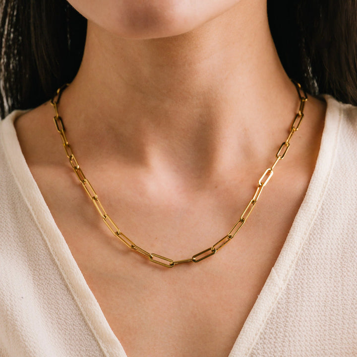 Bold Paperclip Gold Necklace