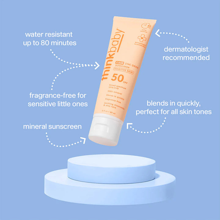 Baby SPF 50+ Baby Clear Zinc Sunscreen for Sensitive Skin