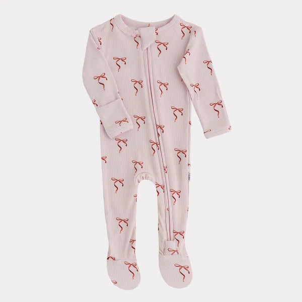 Footed Sleeper- Holiday Bows