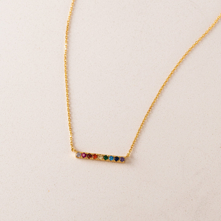 Pride Riot Bar Necklace- Gold