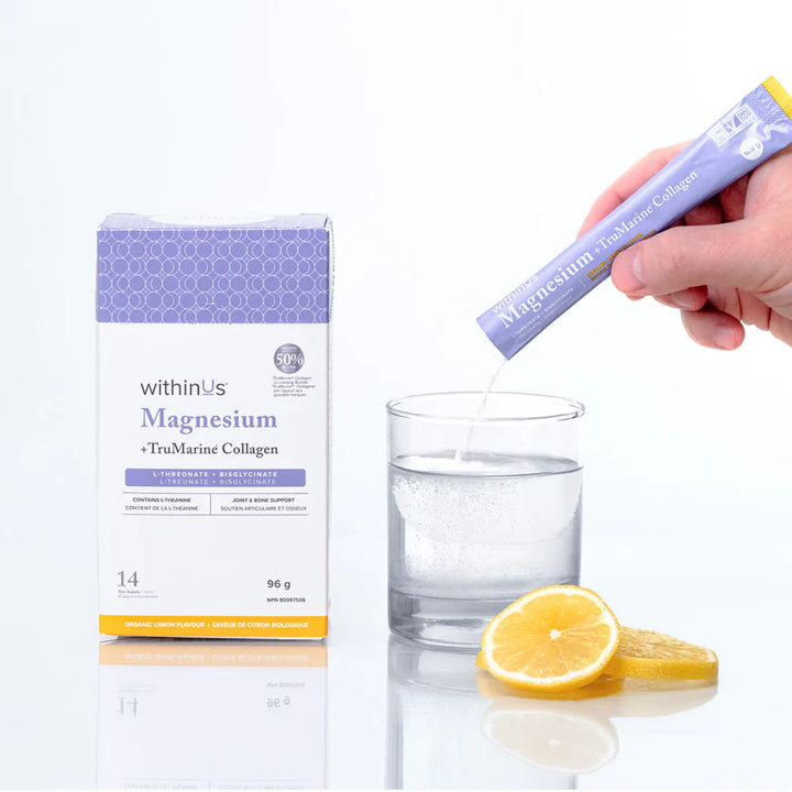 Magnesium L-Threonate + TruMarine® Collagen Sticks - LEMON