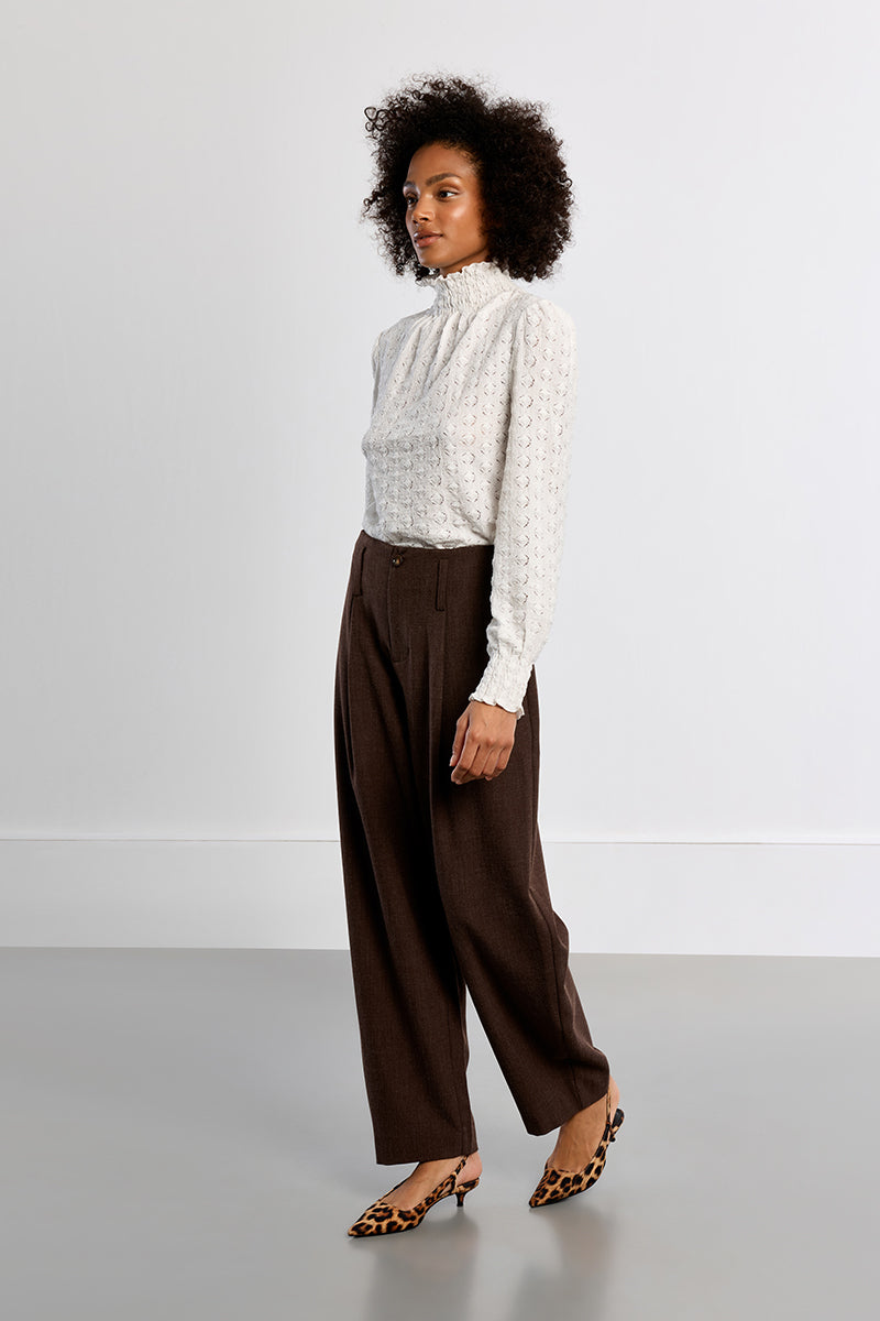Pleated Barrel Trouser