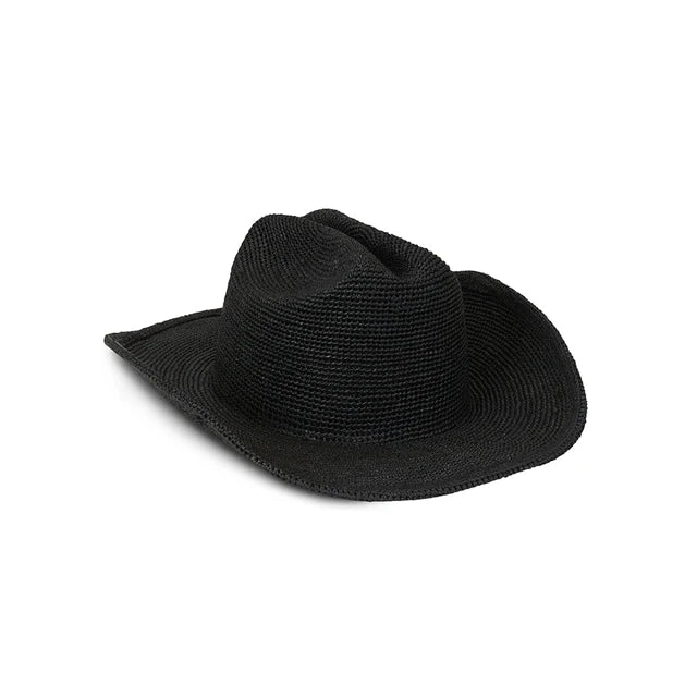 Raffia Cowboy Hat- Noir