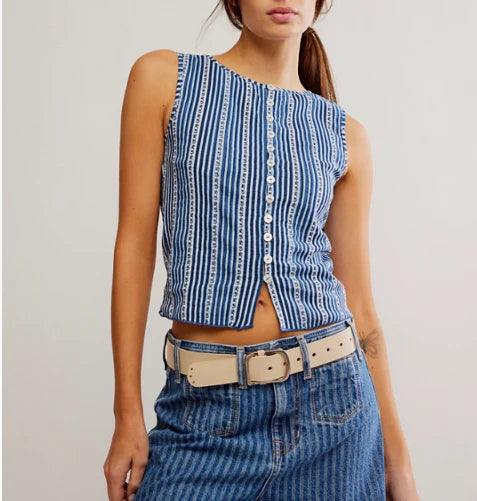 Free People Tilly Vest - Navy