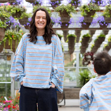 Mama Matching Striped Long Sleeve Crewneck