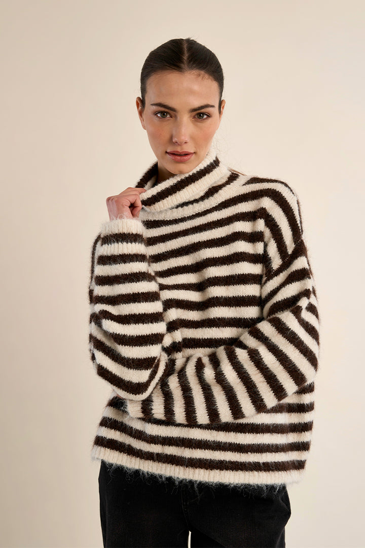 Striped Turtleneck Sweater
