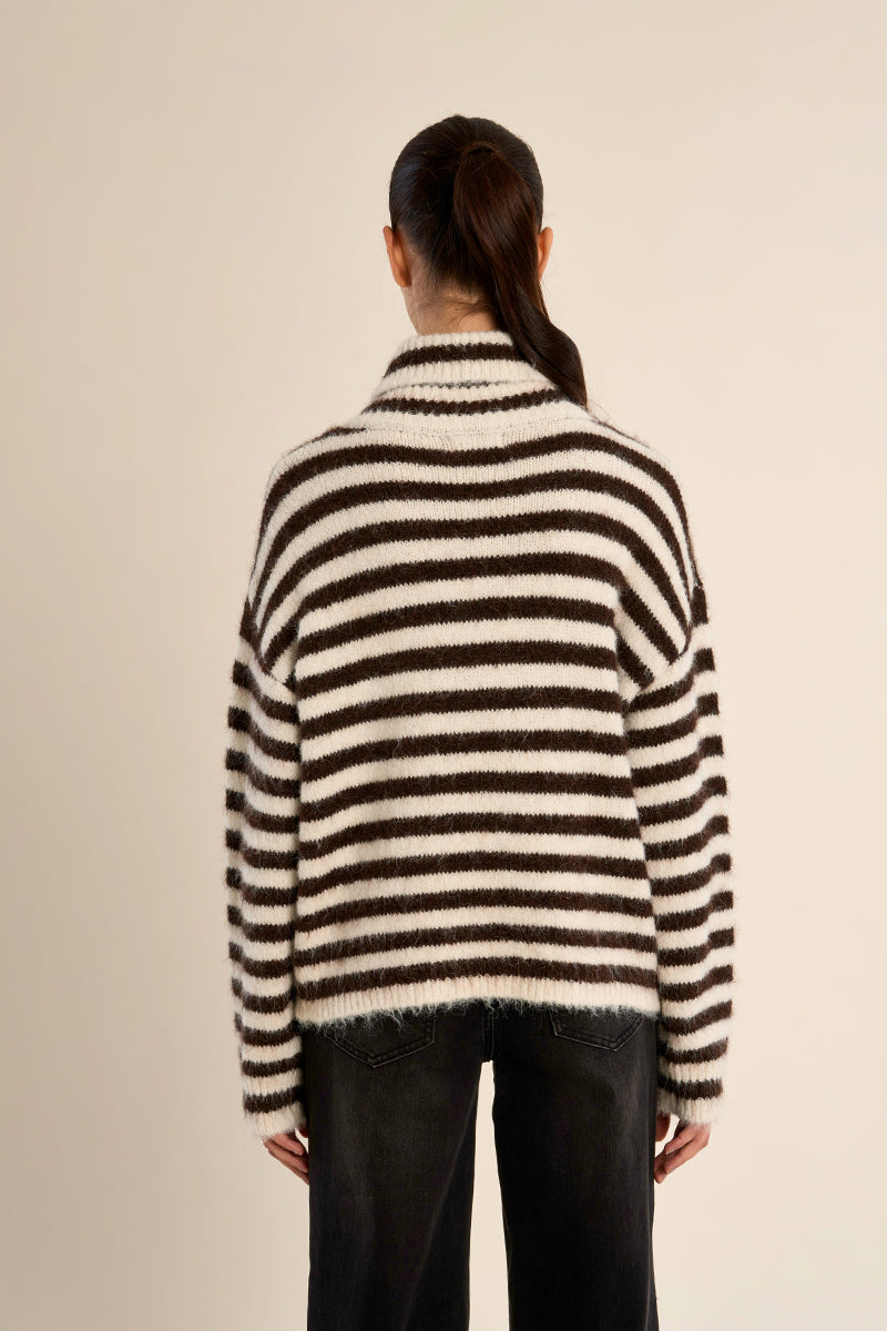 Striped Turtleneck Sweater