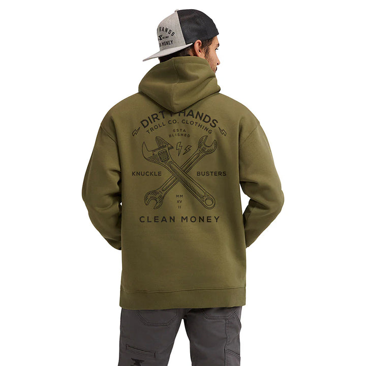 Twisting Wrenches Hoodie - Military Green