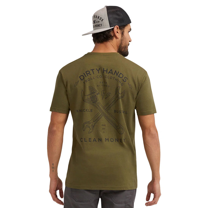 Men's DHCM Twisting Wrenches T-Shirt- Military Green
