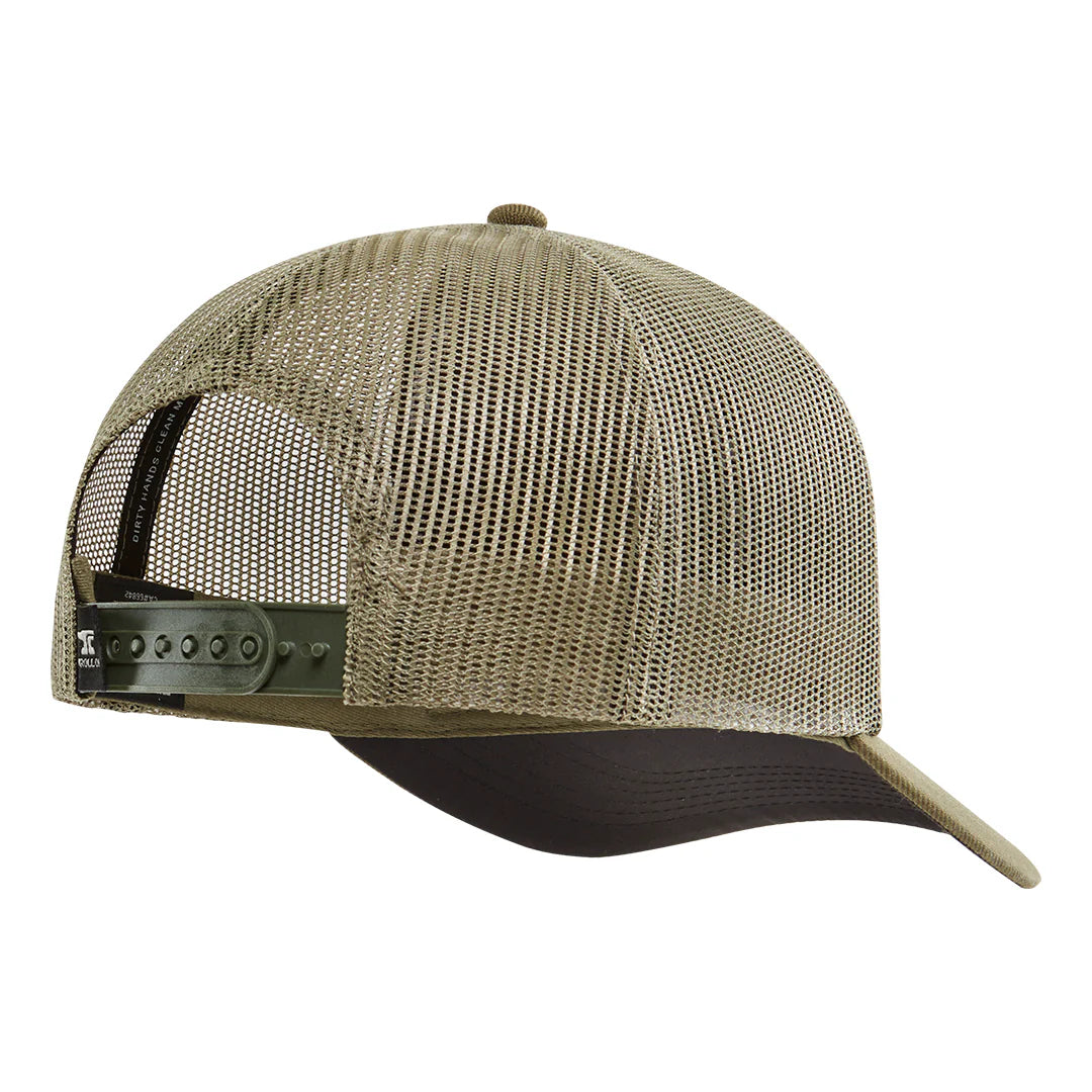 DHCM Woven Label Curved Brim Trucker Hat