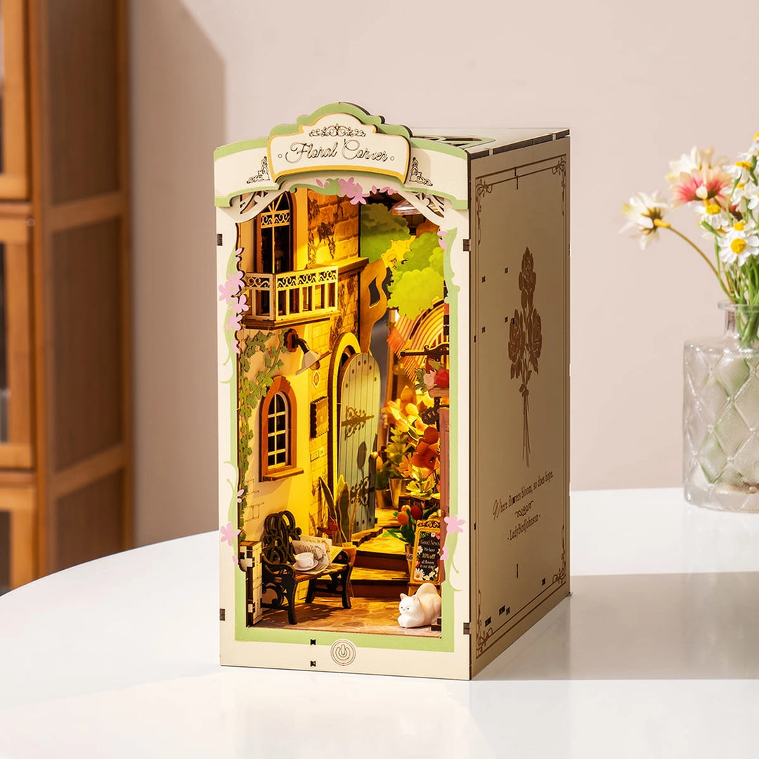DIY Miniature House- Floral Corner Book Nook
