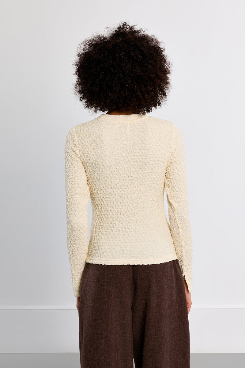 Terry Knit Pullover- Cream