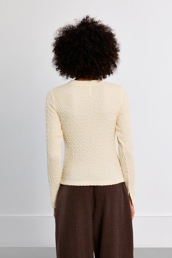 Terry Knit Pullover- Cream
