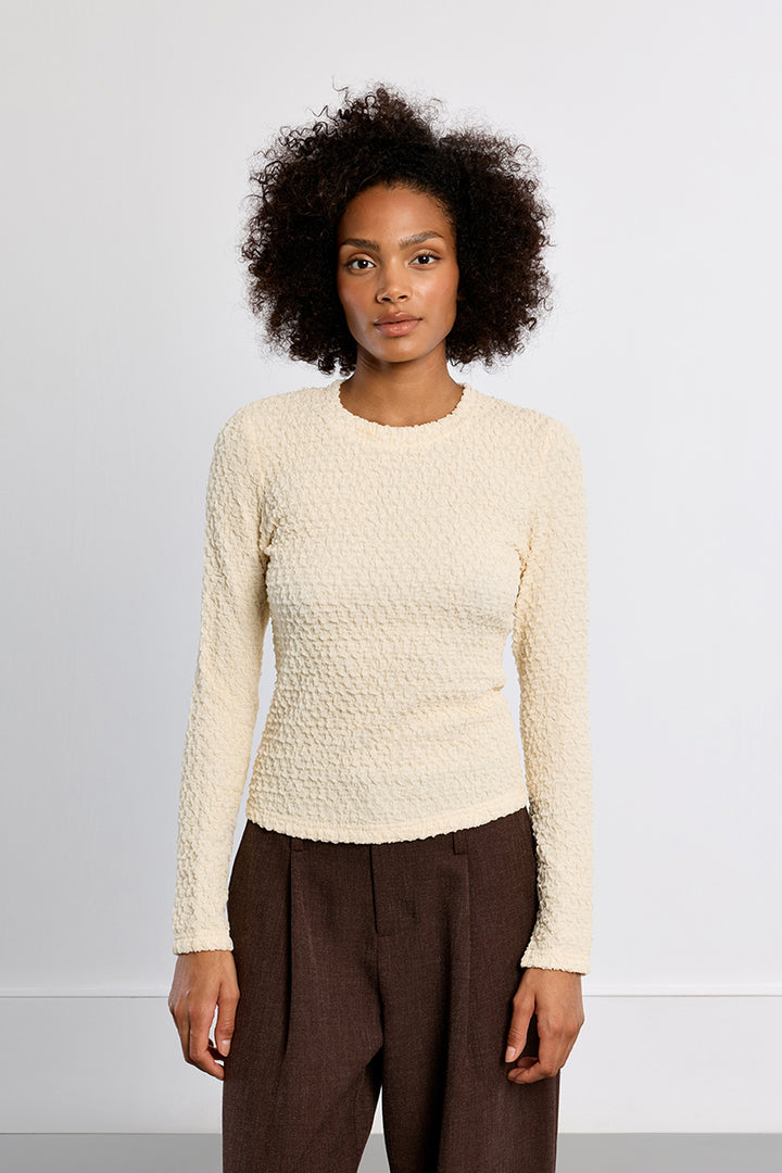 Terry Knit Pullover- Cream