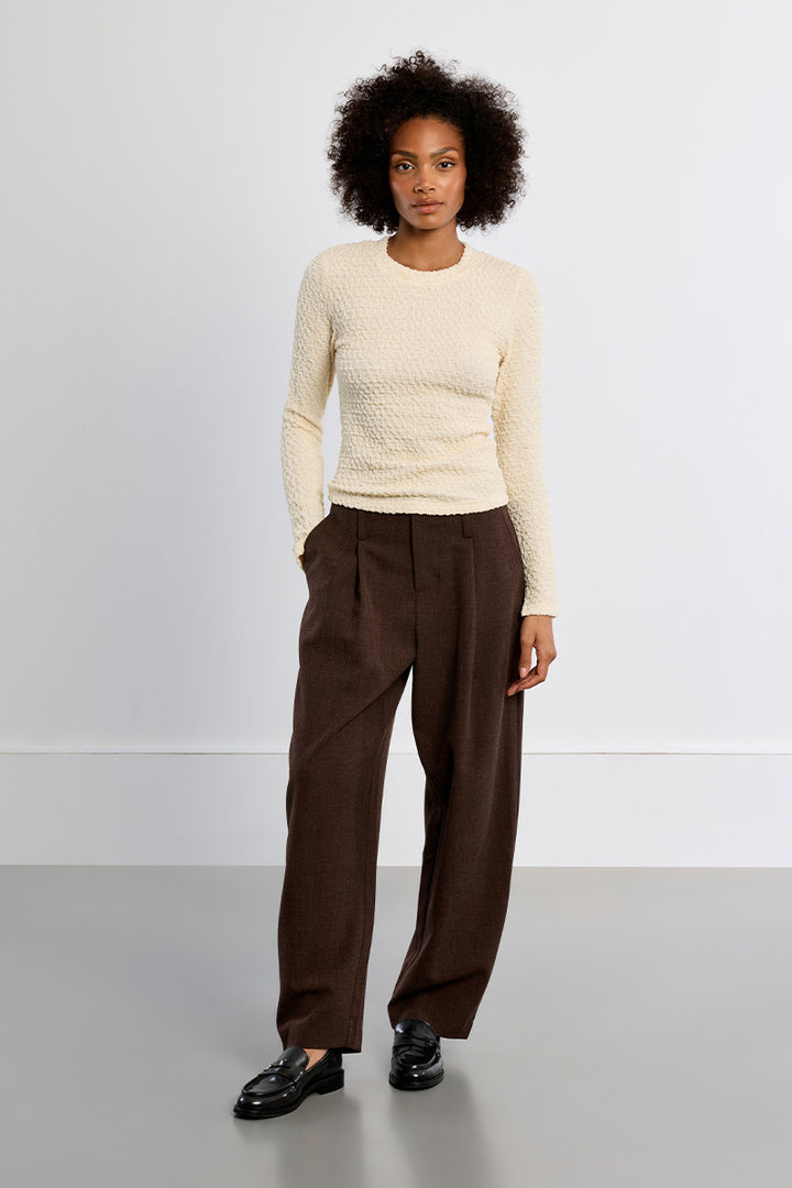 Terry Knit Pullover- Cream