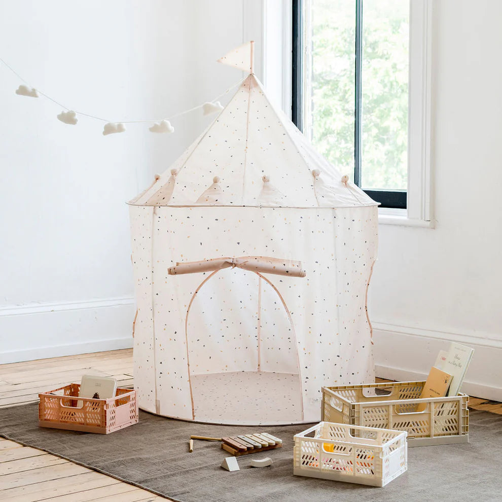 Kids Play Tent Castle- Terrazzo Beige