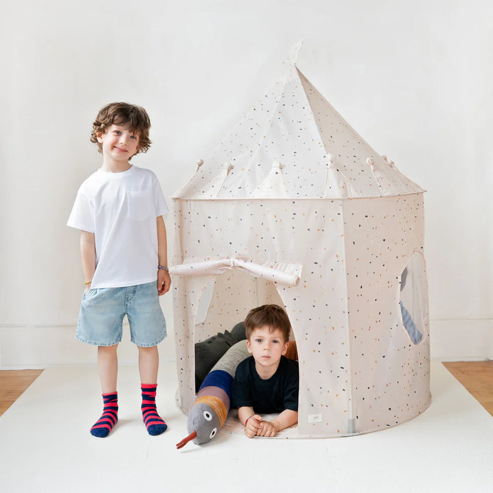 Kids Play Tent Castle- Terrazzo Beige