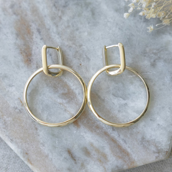 Twofold Circle Gold Earrings