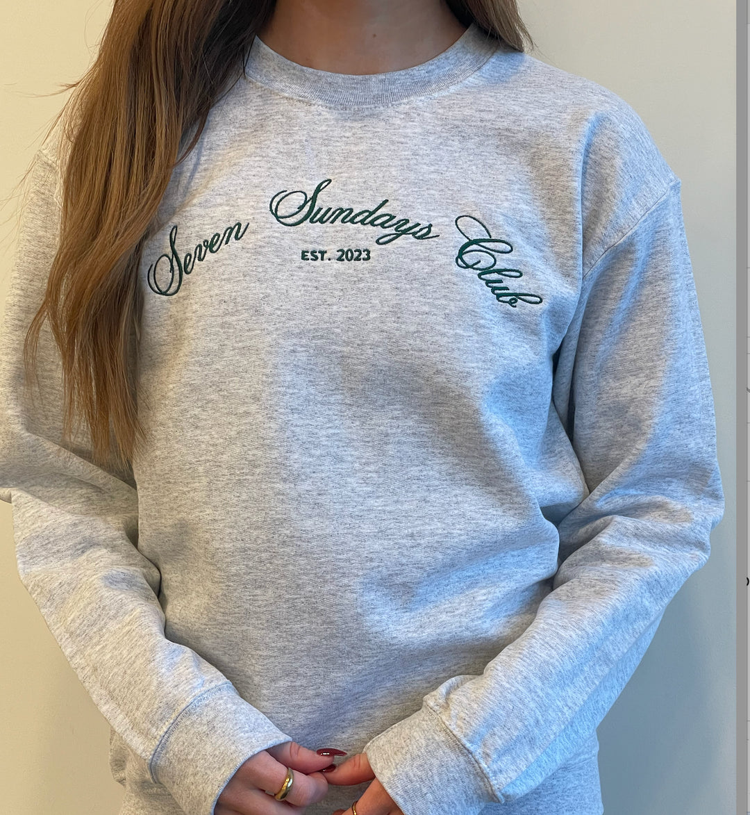 Seven Sundays Club - Heather Grey Crewneck